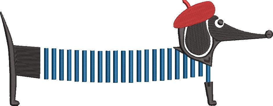 Sausage Dog Embroidery Design 