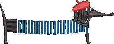 Sausage Dog Embroidery Design 