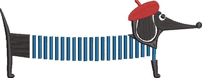 Sausage Dog Embroidery Design 