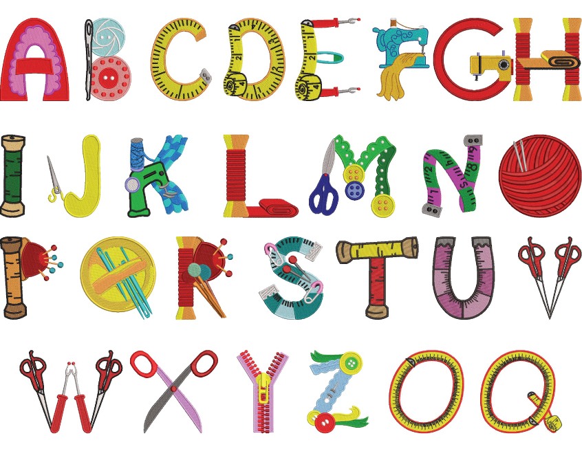 Sewing Alphabets A to Z Sewing Alphabets A to Z