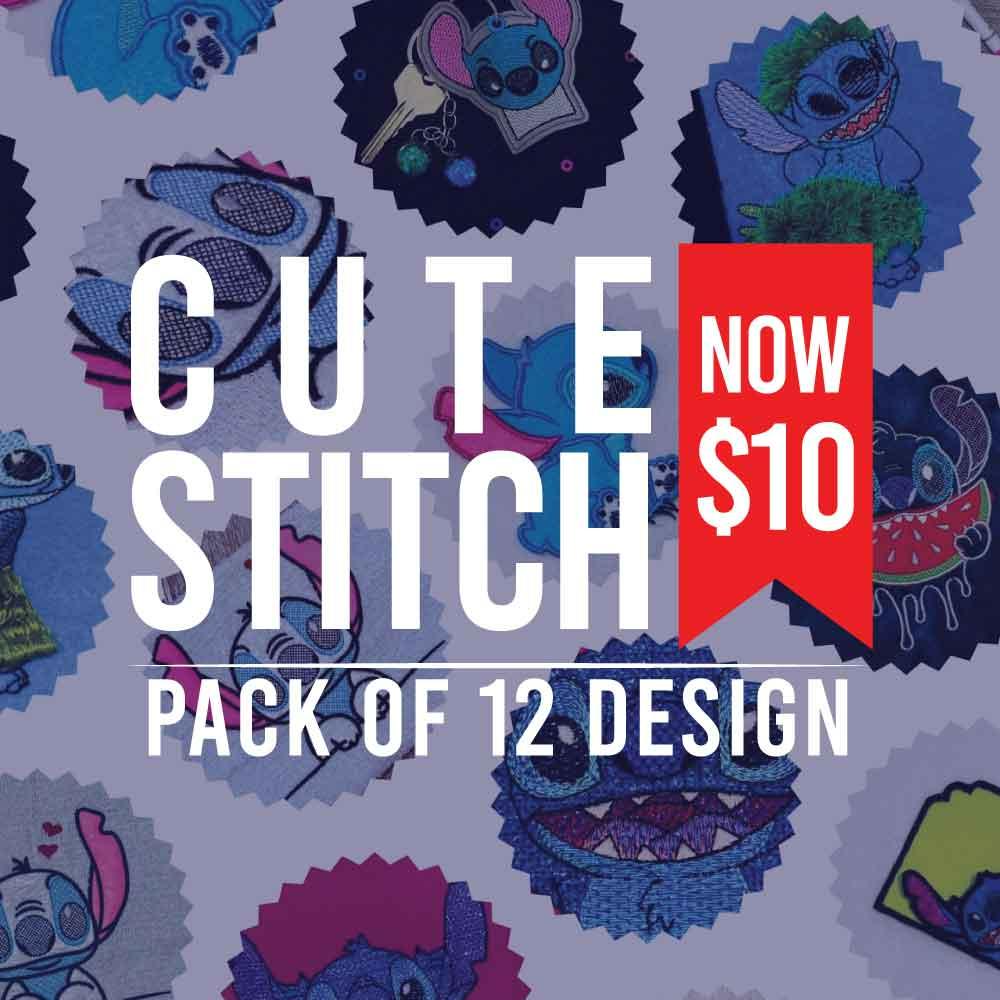 Cute Stitch Embroidery Pack of 12 Cute Stitch Embroidery Pack of 12