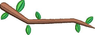 Tree Branch With Green Leaves Embroidery Design Tree Branch With Green Leaves Embroidery Design