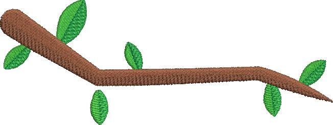 Tree Branch With Green Leaves Embroidery Design Tree Branch With Green Leaves Embroidery Design