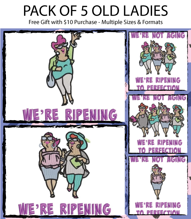 Pack Of Old Ladies - 5 Designs Pack Of Old Ladies - 5 Designs