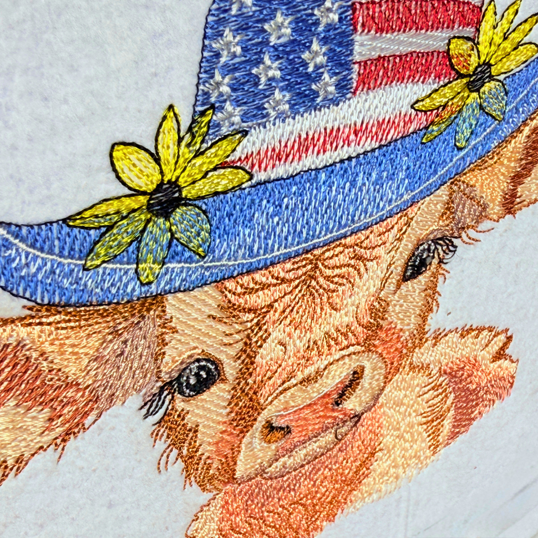 Patriotic Highland Cow 