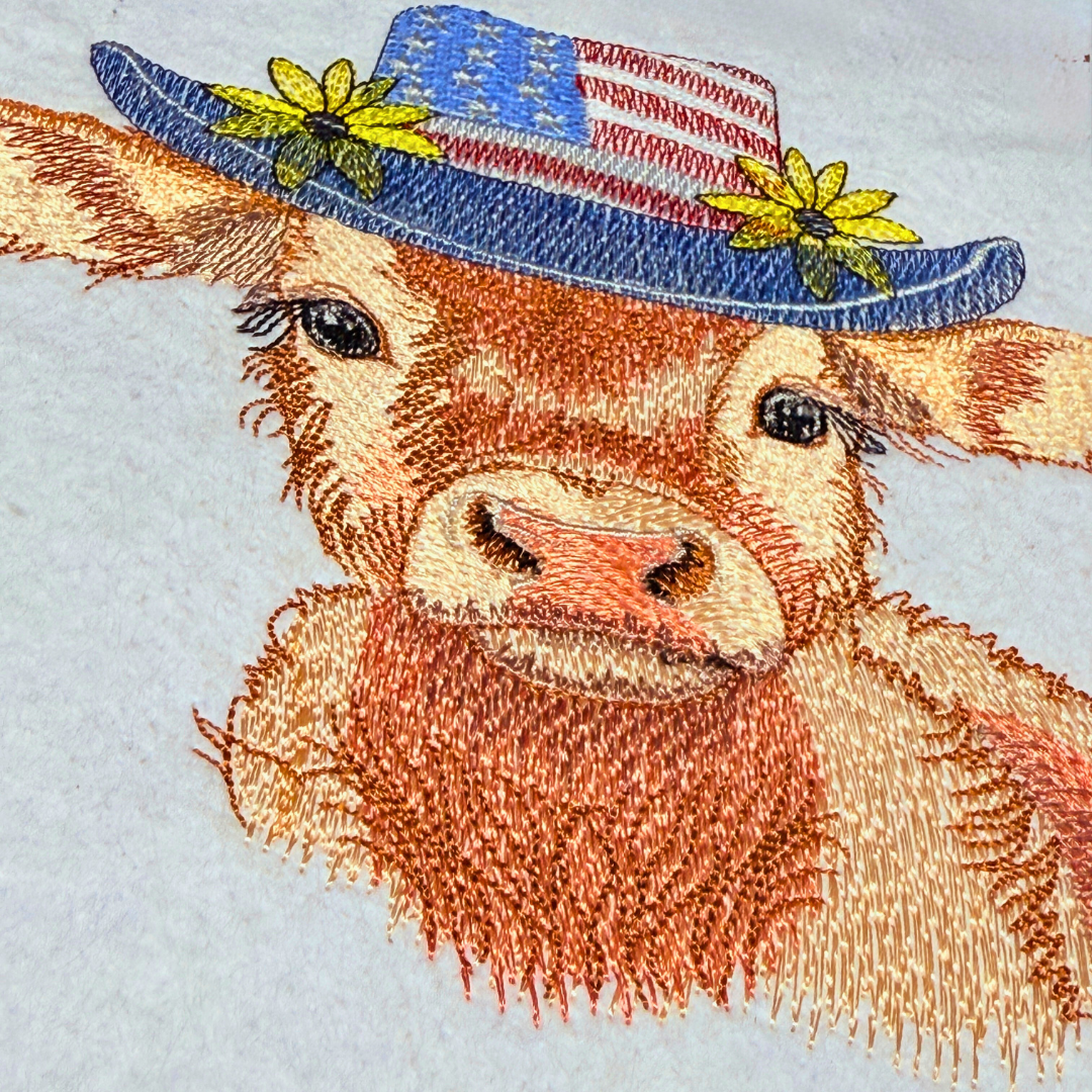 Patriotic Highland Cow 