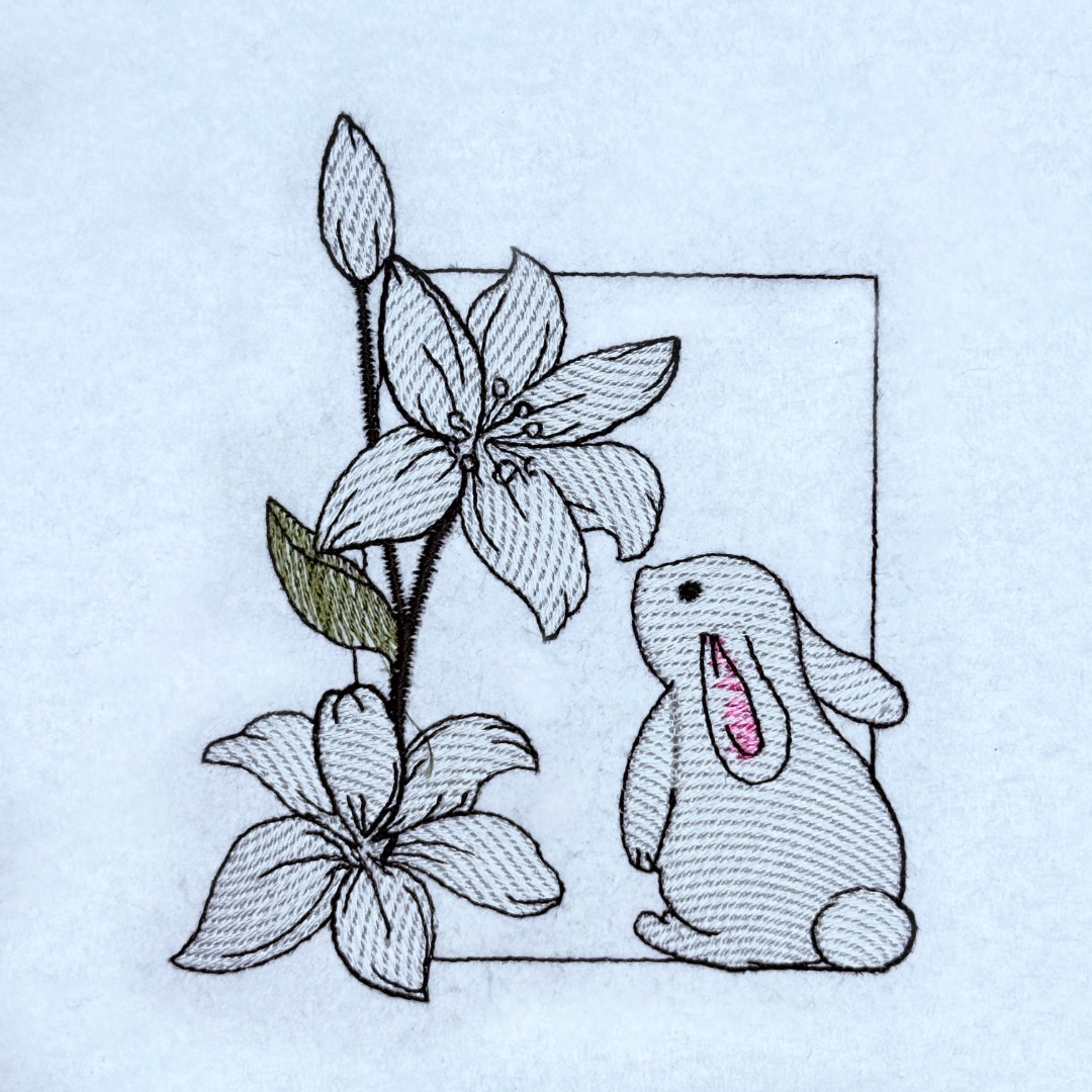 Lillies With Bunny Frame Lillies With Bunny Frame
