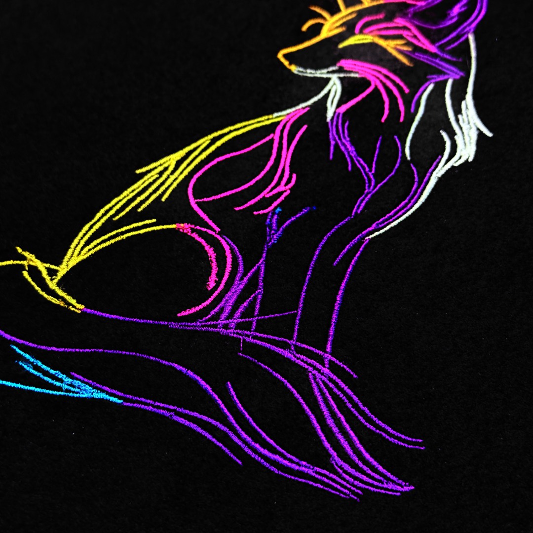 Colorful Fox Line Art