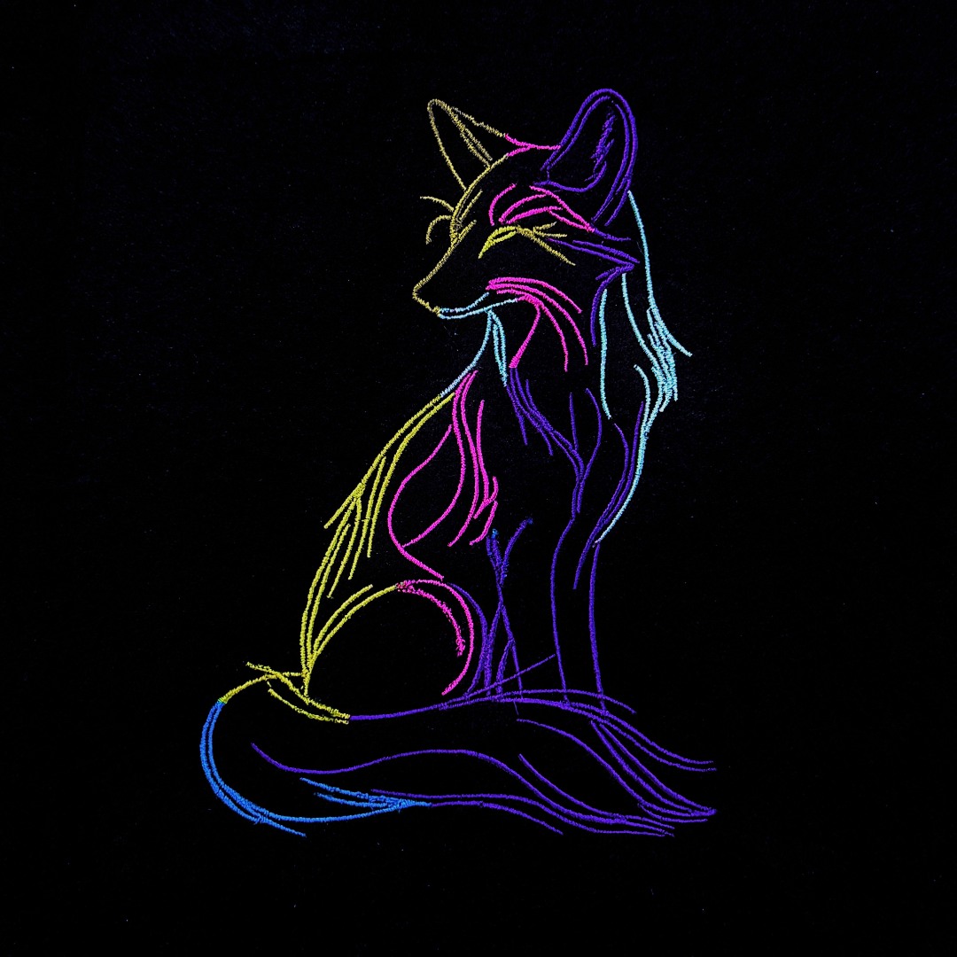 Colorful Fox Line Art