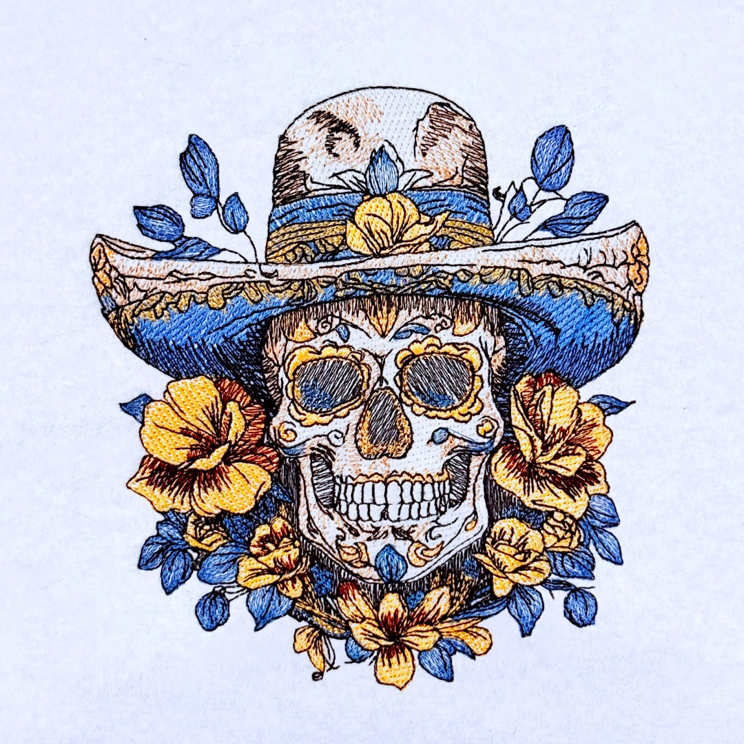 Floral Mexican Cowboy Skull Floral Mexican Cowboy Skull