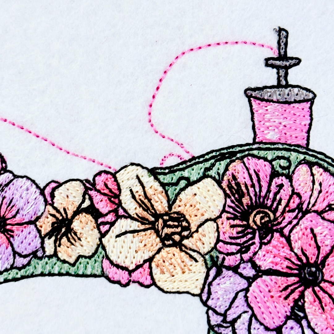 Floral Sewing Machine