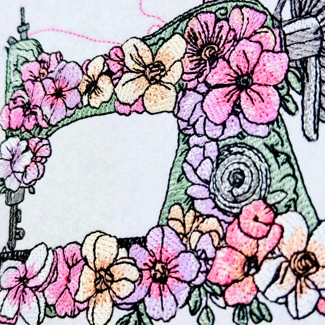 Floral Sewing Machine
