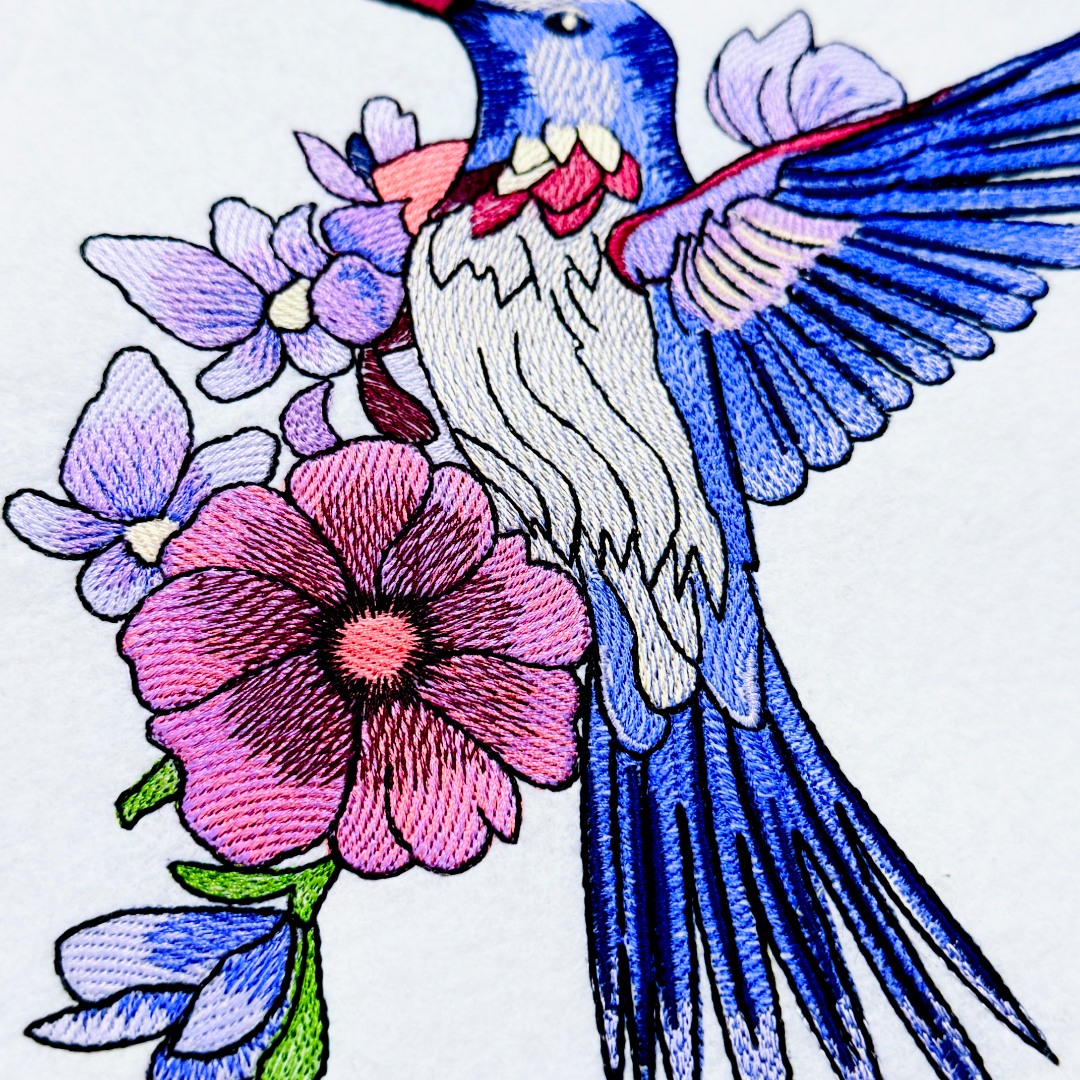 Hummingbird On Flowers 