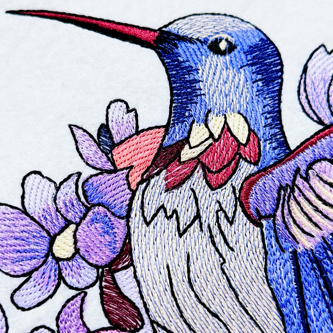 Hummingbird On Flowers 
