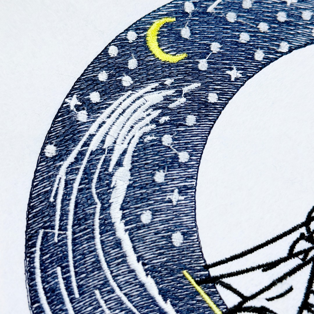 Starry Night Moon With Ship