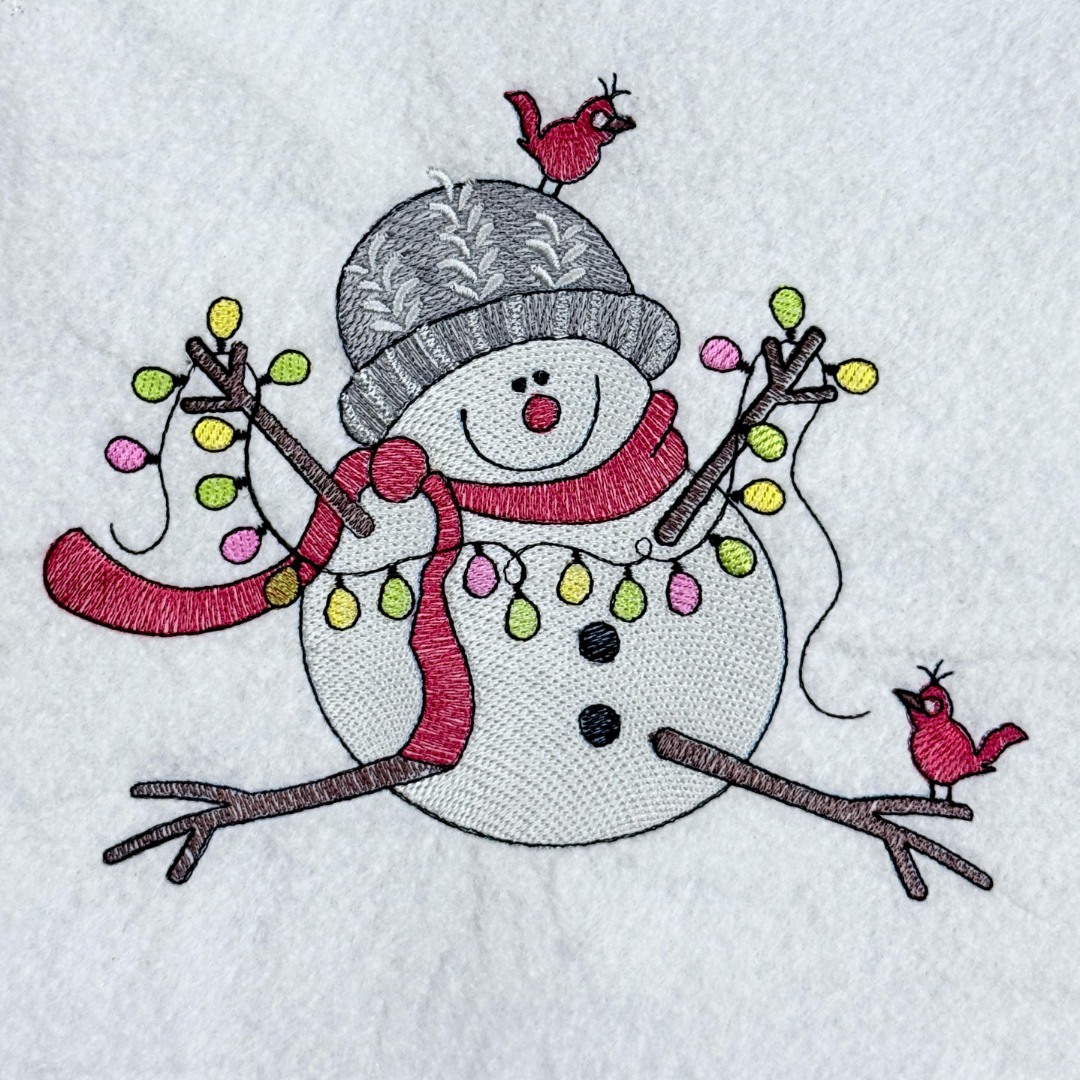 Snowman With Christmas Lights Snowman With Christmas Lights