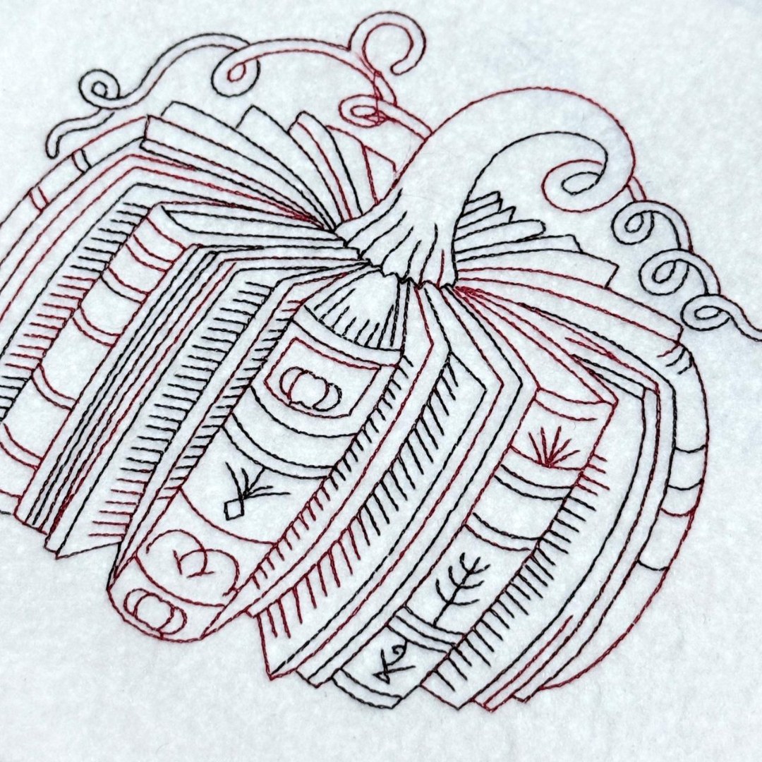 Library Pumpkin Line Art