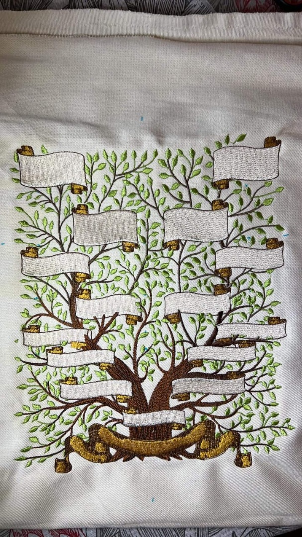 Family Tree Embroidery Design Without Names