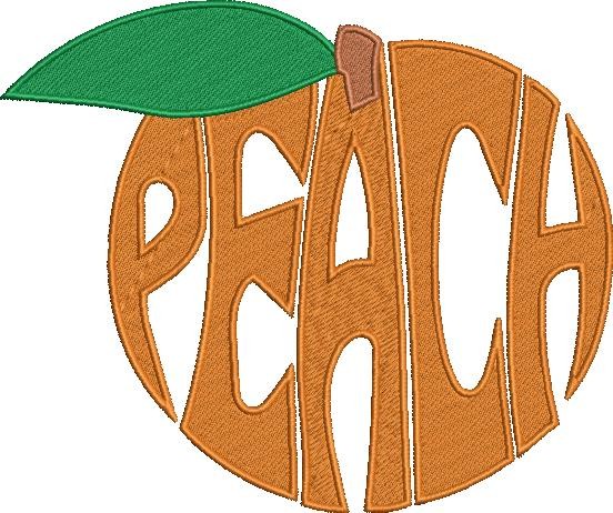 Peach Word Art Embroidery Design 