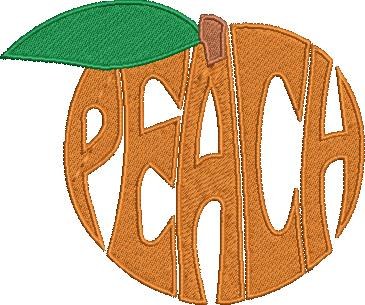 Peach Word Art Embroidery Design 