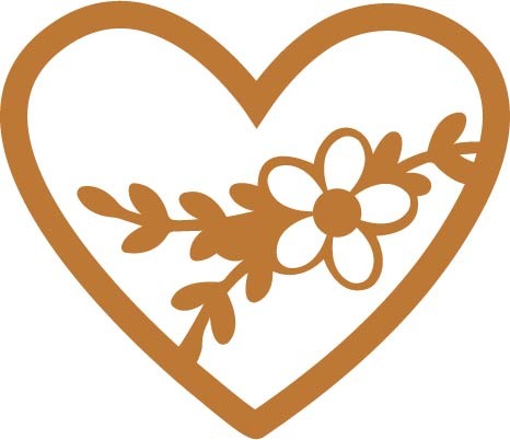 Flower In Heart Vector Only Flower In Heart Vector Only