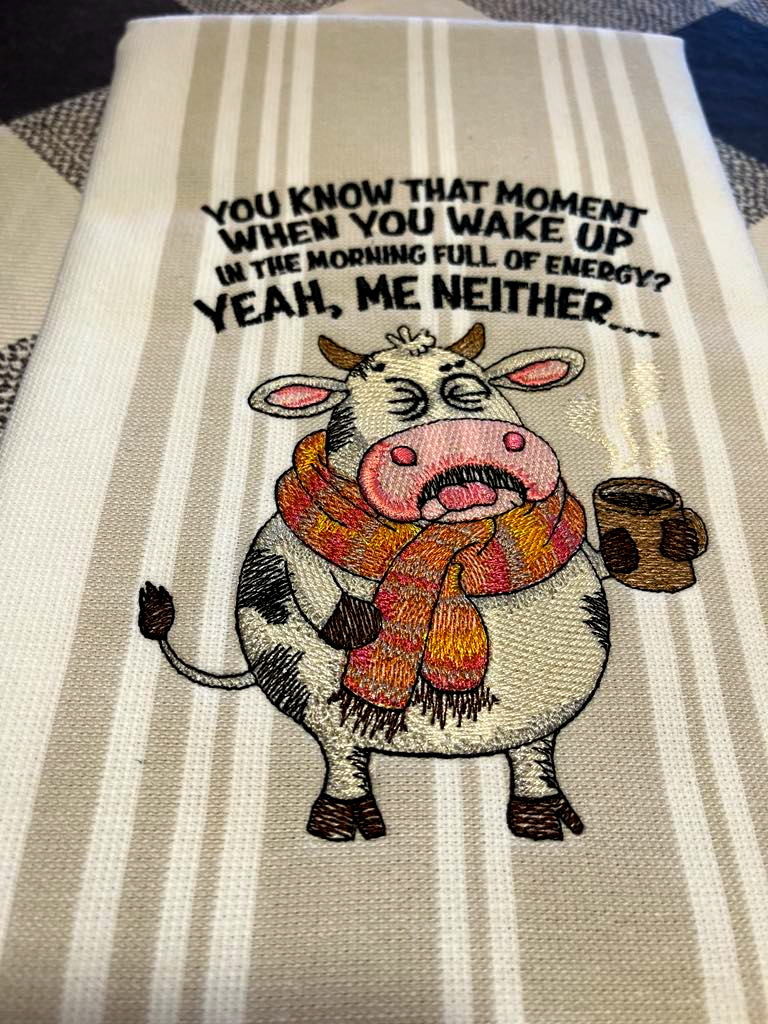 Tired Morning Funny Cow Saying Tired Morning Funny Cow Saying