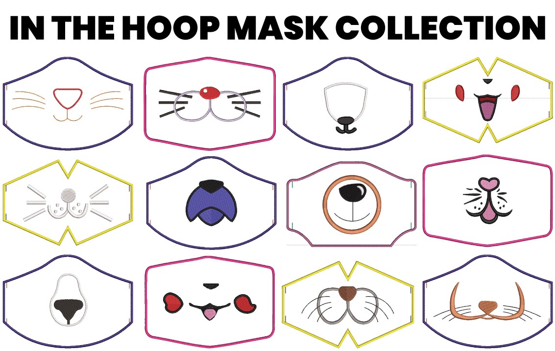 In The Hoop Mask Collection - 12 Mask