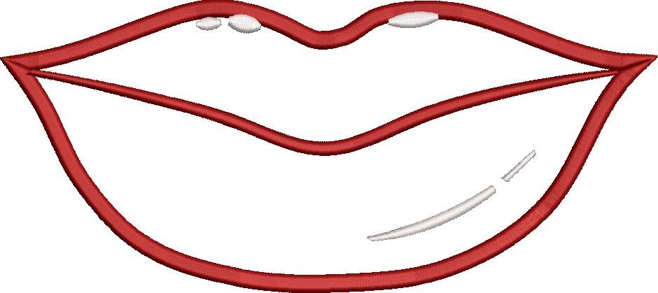 Lip Applique Embroidery Design