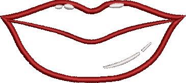 Lip Applique Embroidery Design