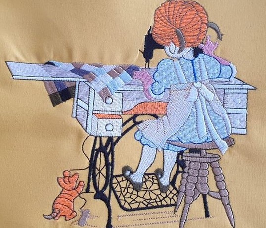 Girl Sewing Machine