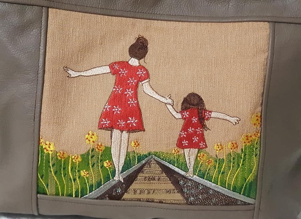 Mom and Daughter on Railway Track Mom and Daughter on Railway Track