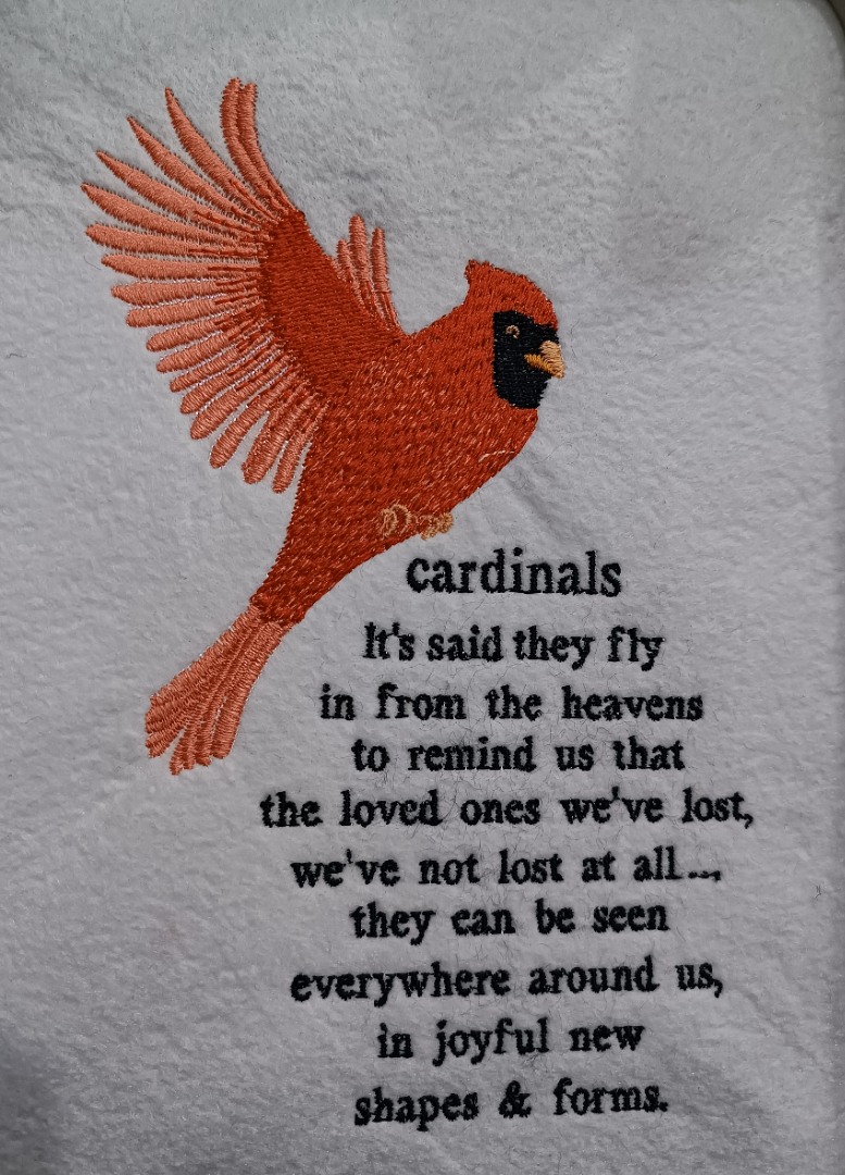 Cardinals Embroidery Cardinals Embroidery