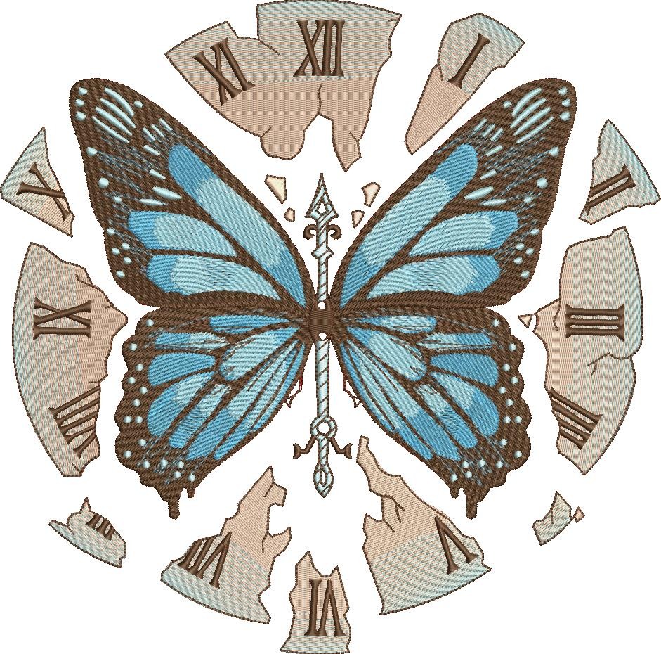 Broken Clock with Butterfly Broken Clock with Butterfly