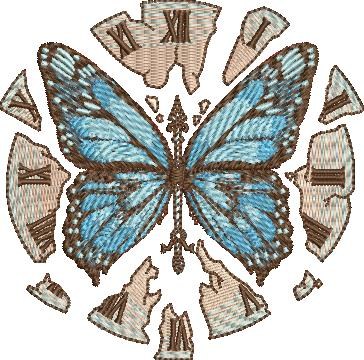 Broken Clock with Butterfly Broken Clock with Butterfly