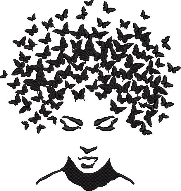 Face With Butterflies Head Face With Butterflies Head
