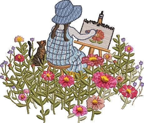 Girl Painting Embroidery Girl Painting Embroidery