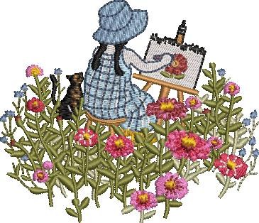 Girl Painting Embroidery Girl Painting Embroidery