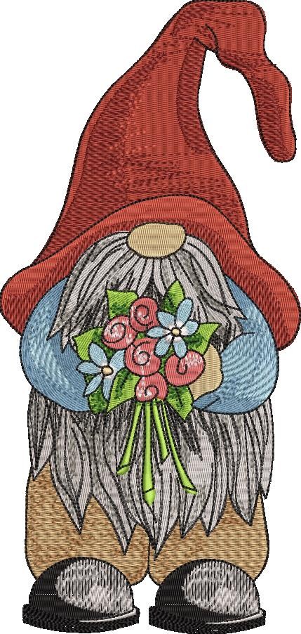 Gnome Holding Flowers