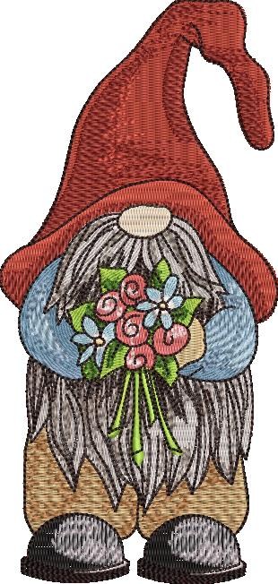 Gnome Holding Flowers