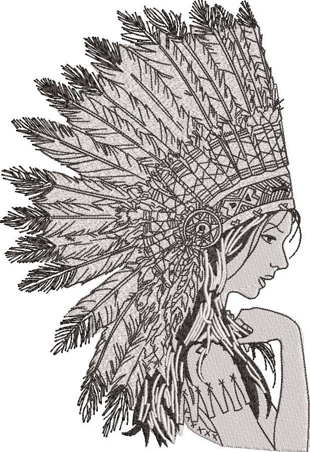 Native Women With Headdress Native Women With Headdress