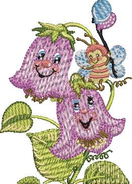 Happy Flower And Bee