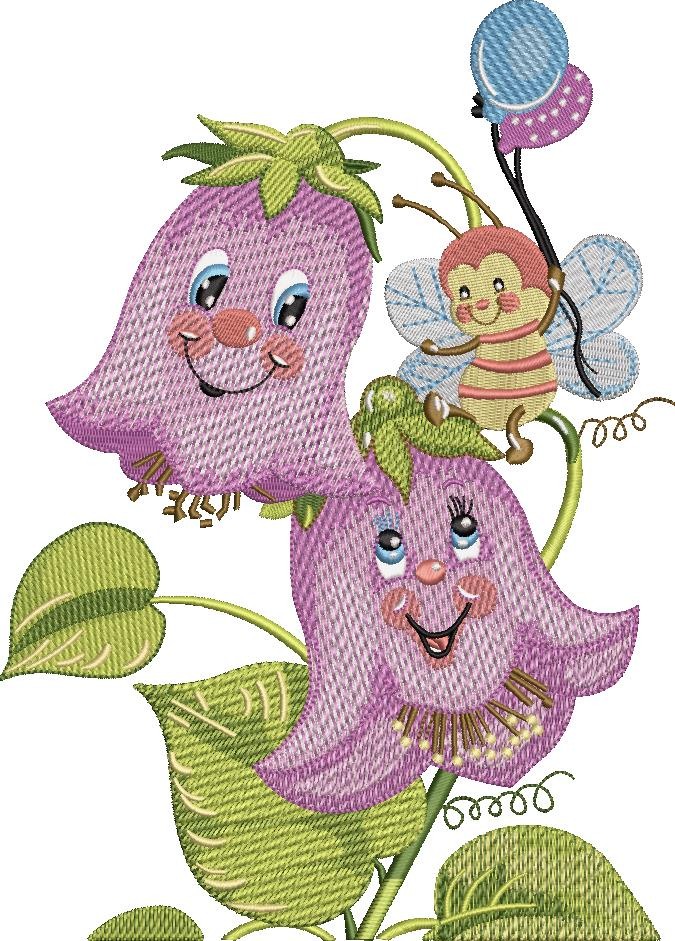 Happy Flower And Bee