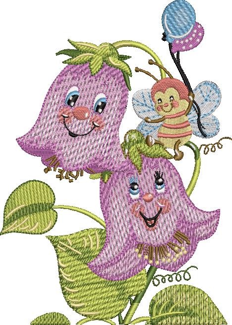 Happy Flower And Bee