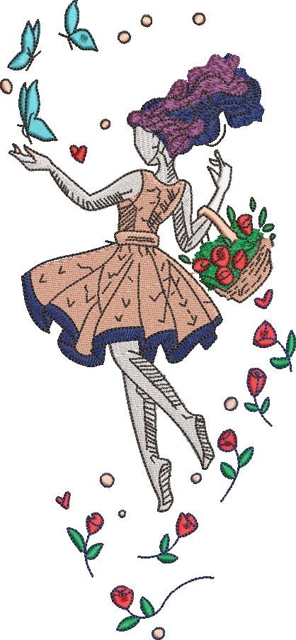 Girl With Flowers Girl With Flowers