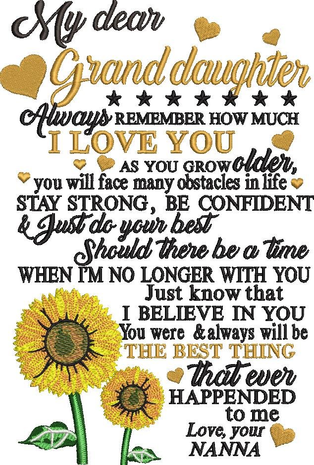 My Dear Granddaughter Always Remember My Dear Granddaughter Always Remember