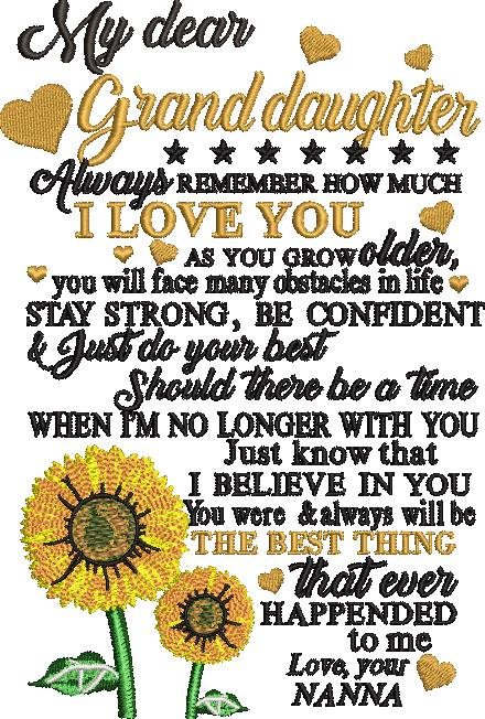 My Dear Granddaughter Always Remember My Dear Granddaughter Always Remember