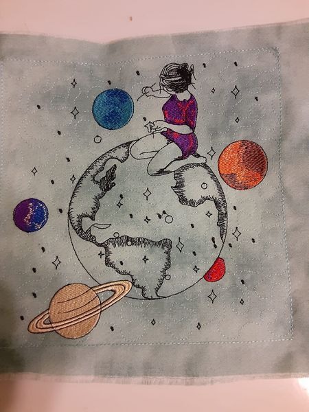 Girl Painting Planets