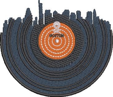 Boston Skyline Vinyl Record Art Boston Skyline Vinyl Record Art