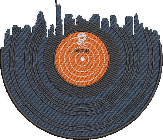 Boston Skyline Vinyl Record Art Boston Skyline Vinyl Record Art