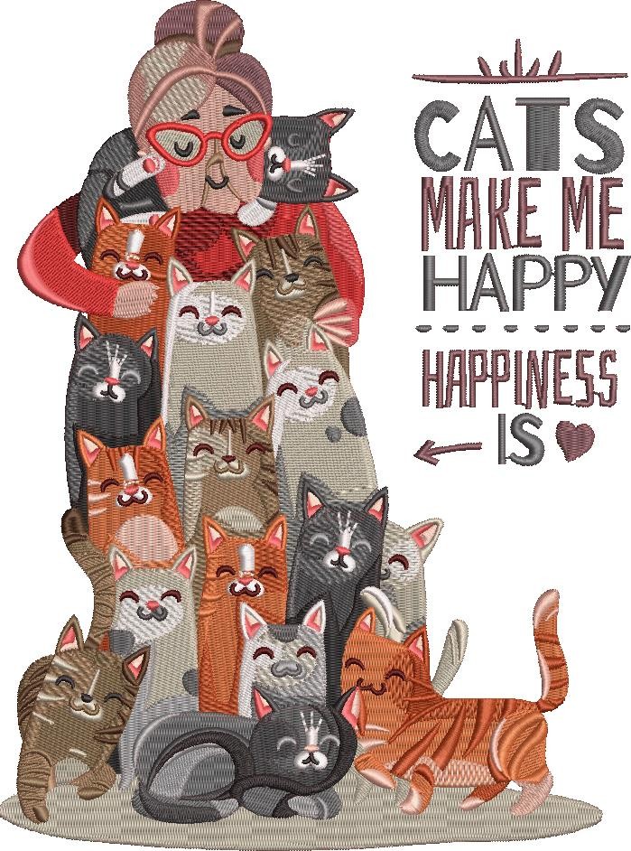 Cats Make Me Happy Happiness Is Cats Cats Make Me Happy Happiness Is Cats